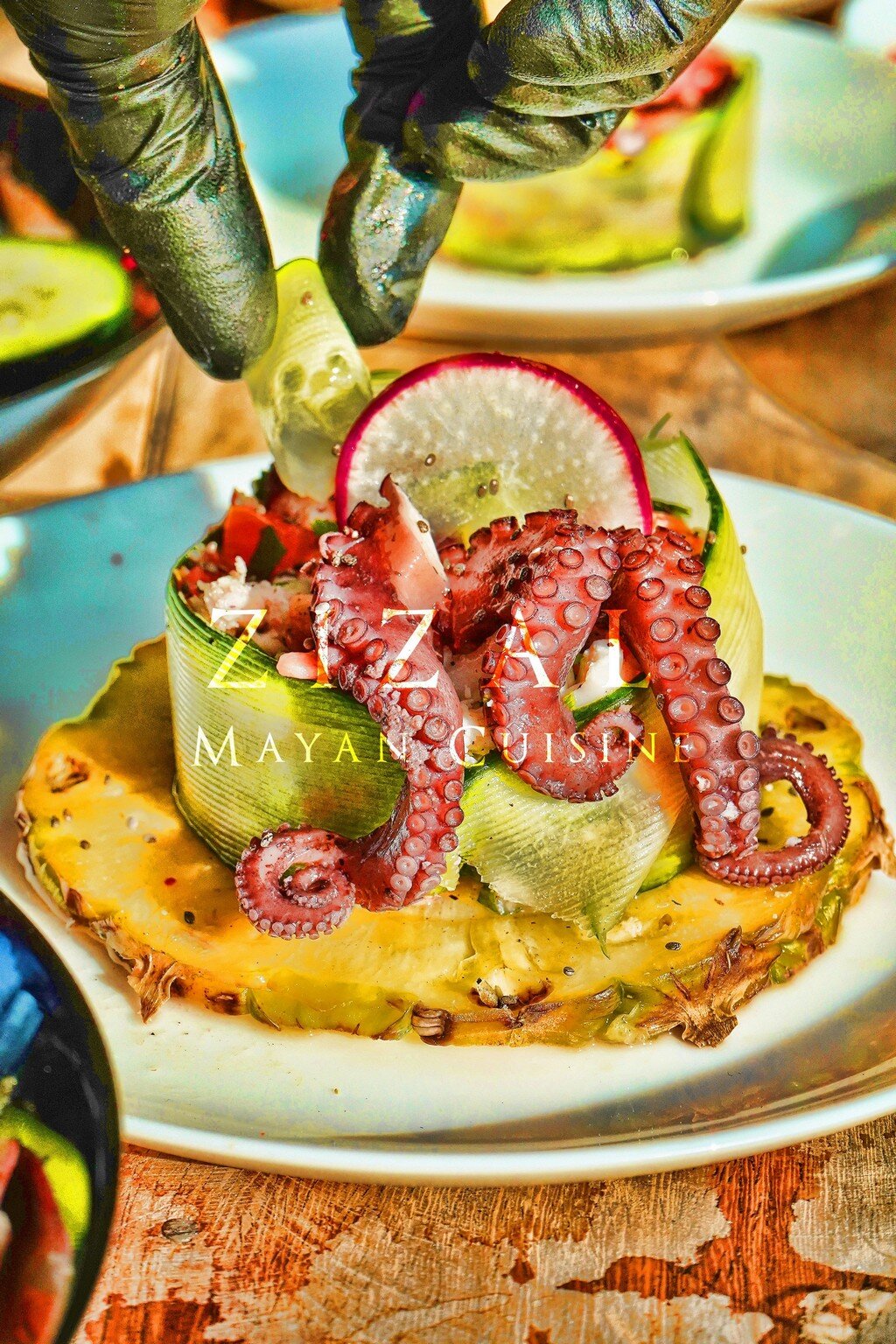 Picnic Zizal Mayan Cuisine dos mesas en el Mar de Sisal Yucatán · experiencia gourmet privada